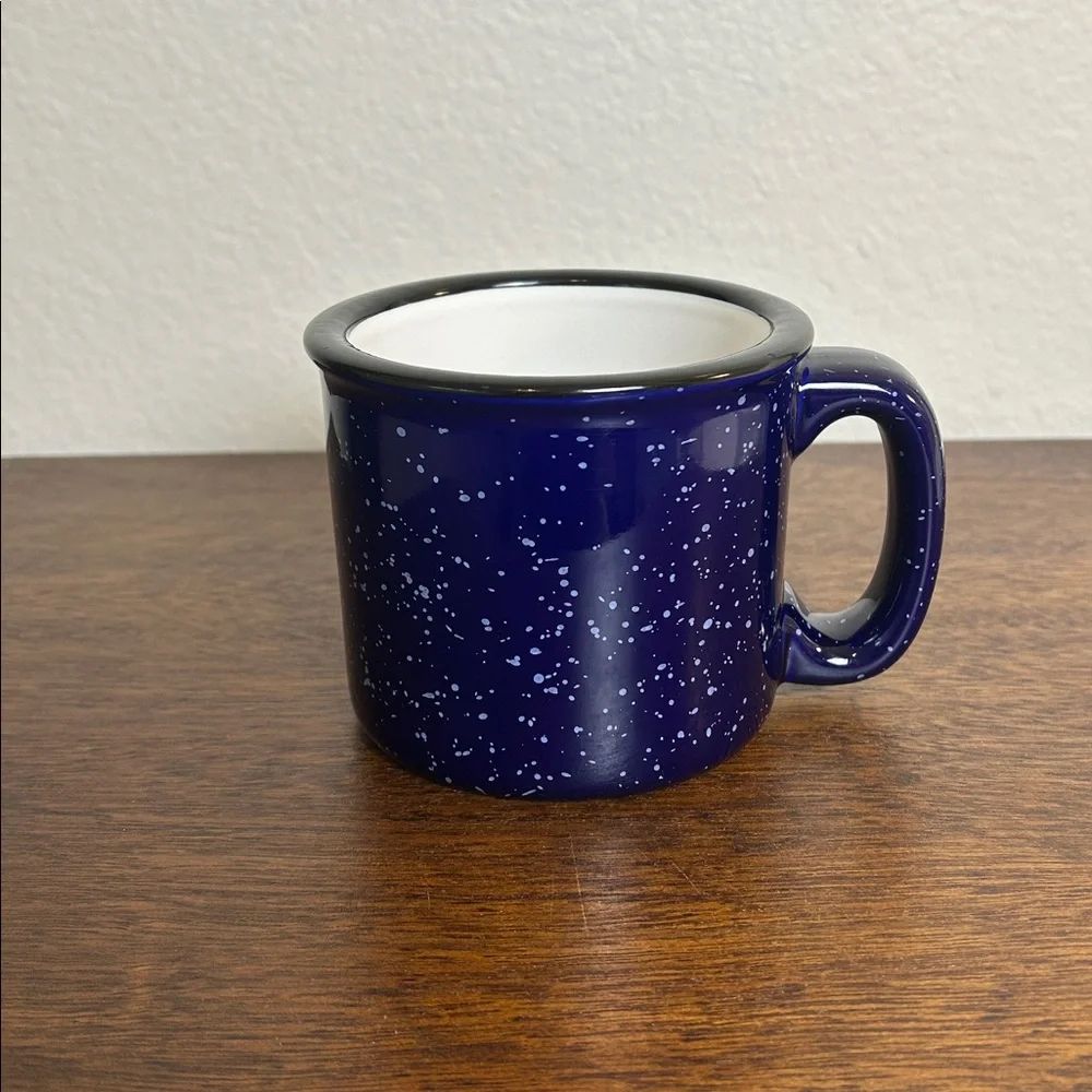 L.L. Bean Large Blue Speckled Ceramic Stoneware 16oz. Lighthouse Coffee Tea Mug